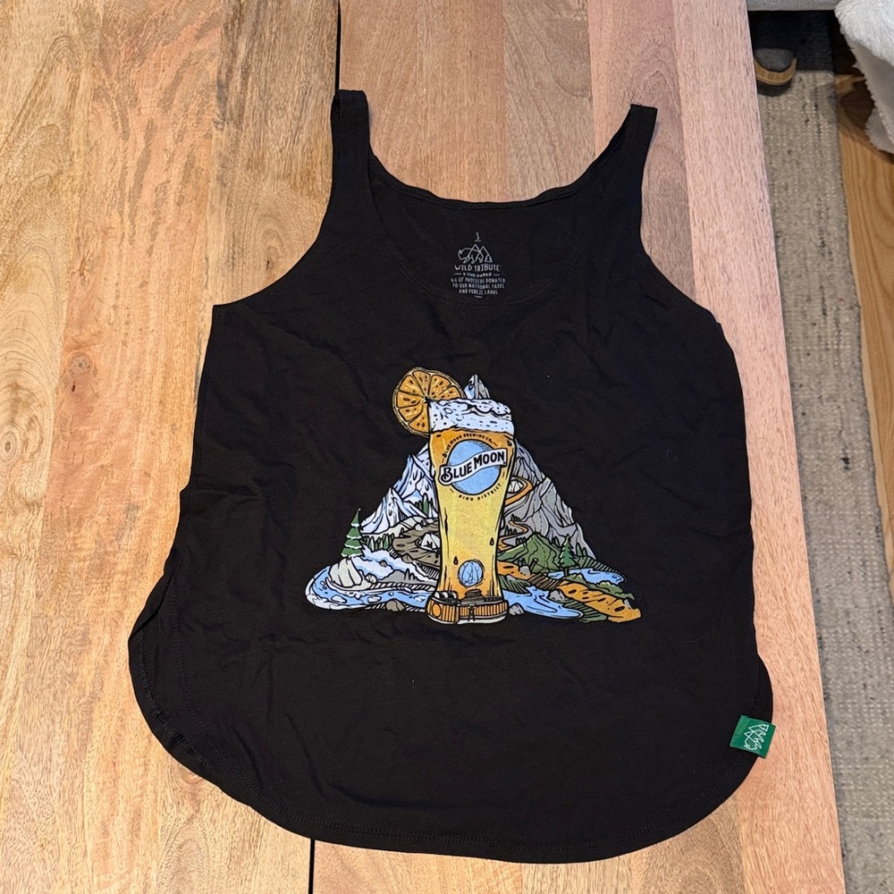 Blue Moon Black Graphic Tank Top for Women